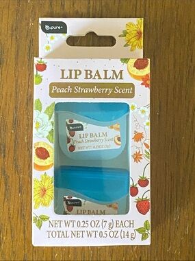 3/$10 b.pure PEACH STRAWBERRY Lip Balm Pack